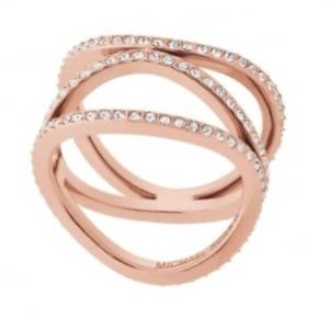 MICHAEL KORS Rose Gold Wavy Strand Ring Sz 7
